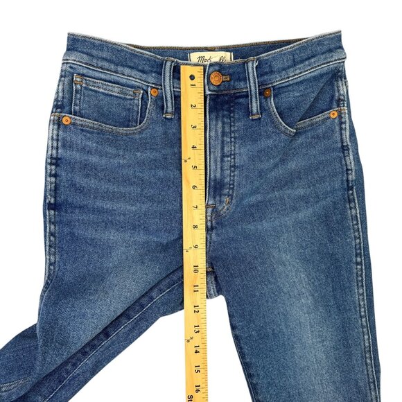 Madewell Jeans Womens 27 Blue 10" High Rise Skinny Zip Fly Custom Flare Hem - Picture 10 of 12